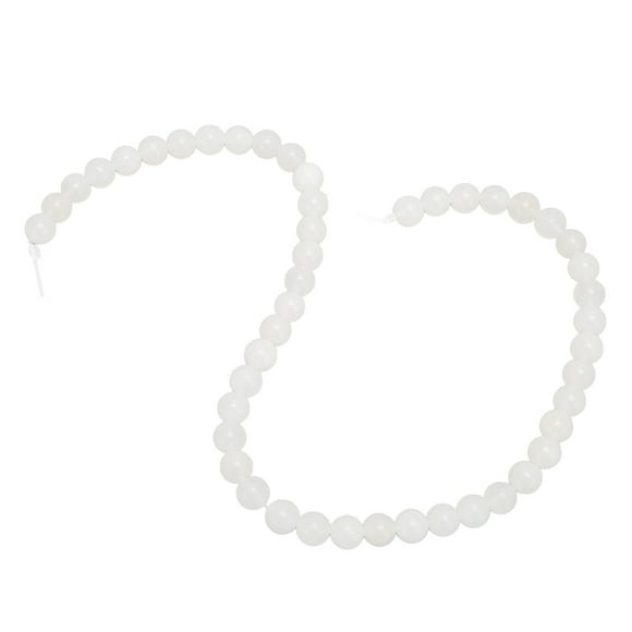 White Jade Beads, 8mm Diameter Jewelry Making Beads Smoothly Glossy   For Earring Rings