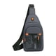 thumbnail image 2 of Bandolera de hombre - Mochila de pecho de tela Oxford luminosa, 16×15×10cm, correa ajustable, resistente al agua, gris o azul, 2 of 6
