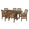 thumbnail image 5 of Walker Edison 7-Piece Solid Wood Outdoor Patio Dining Set, Dark Brown, 5 of 7
