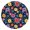 Pioneer Flower Floral-2, variant on Pioneer Flower Floral Print Pattern Round Fitted Tablecloth with Elastic Edge, Waterproof Dining Table Cover for Indoor Outdoor Camping and Daily Use