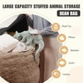 thumbnail image 3 of RAINBEAN Large Bean Bag Chair Cover, Plush Bean Bags Chairs Cover Only Without Filler Included, Beanbag Chairs for Adults, Teens, Kids, Brown 6FT, 3 of 7