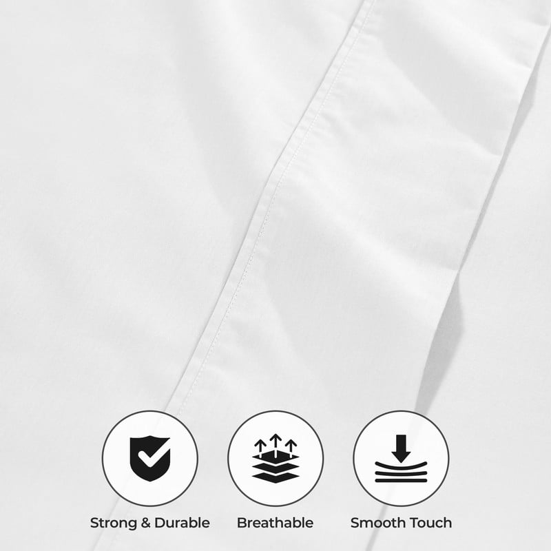 Superior 1000 Thread Count 4-Piece Cotton Blend Sheet Set, Queen, White