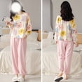 thumbnail image 4 of Pijama de mujer de algodón de manga larga, pantalón, jersey, traje fino, traje de hogar de primavera y otoño, 4 of 5