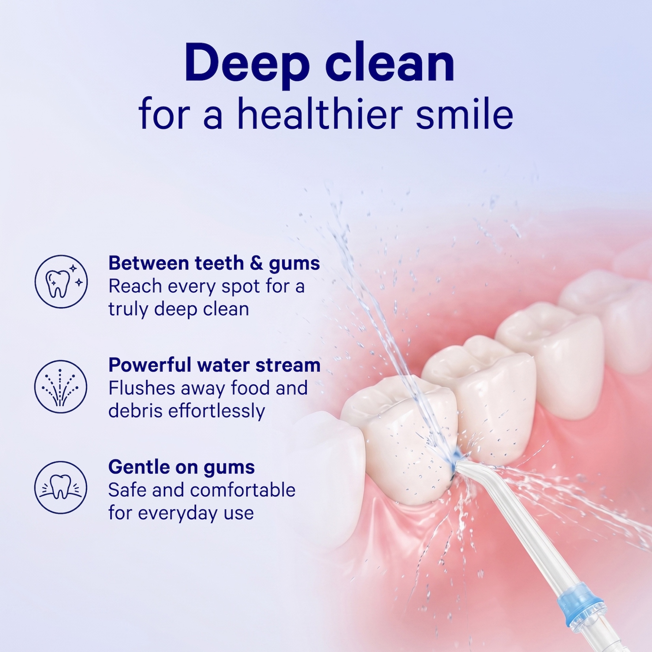 Cheeky Cordless Water Flosser, 300ml Tank, 5 Tips, Blue photo 2