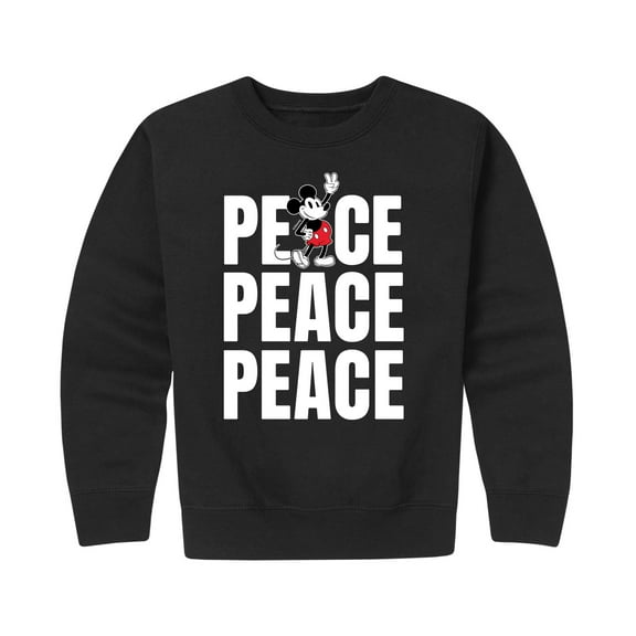 Mickey & Friends - Mickey Peace - Toddler And Youth Crewneck Fleece Sweatshirt