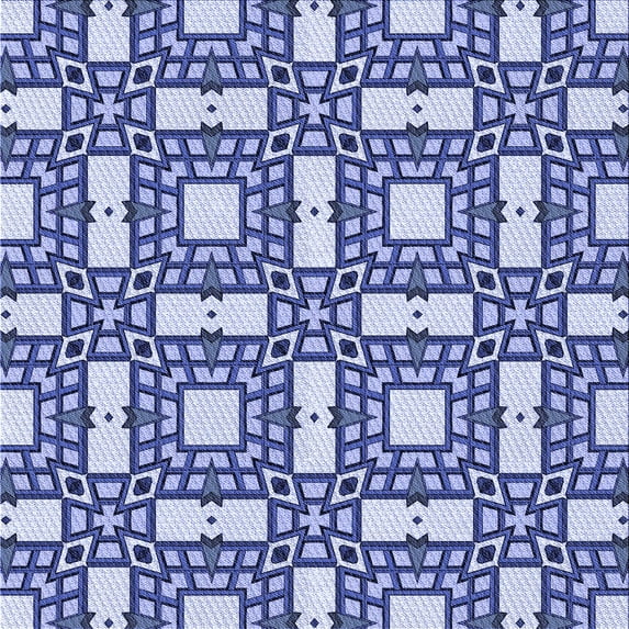 Ahgly Company Machine Washable Indoor Square Transitional Sapphire Blue Area Rugs, 5' Square