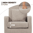 thumbnail image 3 of MoNiBloom Cotton-linen Fabric Accent Chairs, Modern Armchair with Toss Pillow, Upholstered Single Sofa for Living Room Bedroom, Beige, 3 of 9