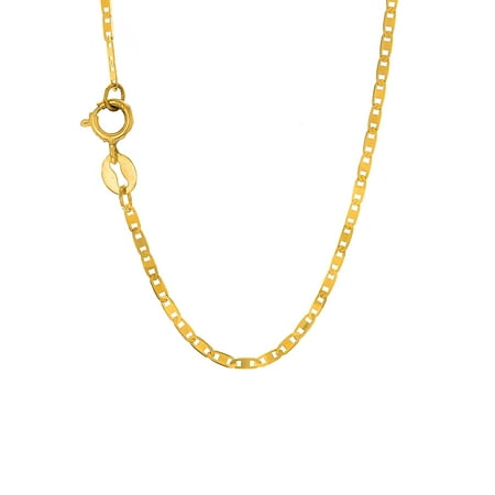Solid Mariner Link Chain - 14k Solid Yellow Gold 1.2mm Mariner Chain Necklace Clasp - 16 18 20