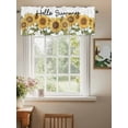 thumbnail image 2 of Kitchen Curtain Valances for Windows,Hello Summer Blossom Sunflower Rod Pocket Small Valance Watercolor Floral Leaves on White Window Treatment for Bedroom Bathroom Living Room,42"x12", 2 of 9