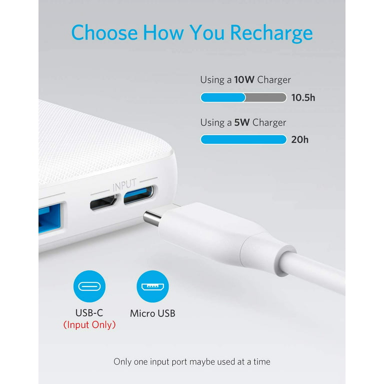 Anker Portable Charger 325 Power Bank (PowerCore Essential 20K) 20000mAh Battery Pack with PowerIQ Technology and USB-C (recharging Only) for iPhone S