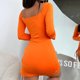 thumbnail image 5 of Vestido ajustado para mujer Vestido ajustado de manga larga Corte lateral Ropa de fiesta de corte bajo Hugtrwg Para estrenar, 5 of 7