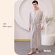 thumbnail image 4 of Batas de dormir de satén de manga larga para hombre, bata de baño absorbente y seca, suave, para el hogar, pijama para hombre, 4 of 4