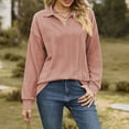 thumbnail image 2 of Solid Color Lapel Pullover for Women Winter Long Sleeve Blouse Loose-Fit Casual Tops, 2 of 4
