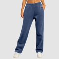 thumbnail image 5 of Sweatpants Women Wide Leg Baggy Running Sweat Pants Lounge Pants Cozy Soft Breathable Athletic Joggers with Pockets Navy XL, 5 of 5