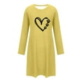 thumbnail image 4 of Dxzfnsa Women's 2025 Fall Sweater Dress Winter Long Sleeve Love Prints Button Elegant Work Formal Cocktail Party Mini Dresses(Yellow,S-2XL), 4 of 7