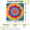 thumbnail image 2 of Colorful Rainbow Tie Dye Spiral Pattern Square Fitted Tablecloth with Elastic Edge,Square Table Cover,Washable Elastic Table Cover for Home Kitchen Party Decor 36"x36", 2 of 6