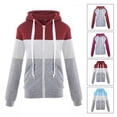 thumbnail image 3 of Sudadera con capucha para mujer, Top informal, sudadera con cordón de varios colores, fibra de poliéster para otoño, 3 of 5