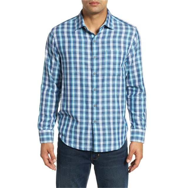 Tommy Hilfiger - Camisa a cuadros para hombre, color azul, pequeño