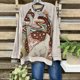 thumbnail image 2 of Sudadera extragrande de lana de manga larga con cuello redondo y estampado retro para mujer Fridja  fhghd915, 2 of 4