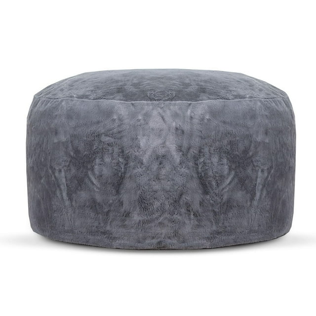 Fauteuil poire en fausse fourrure de Gouchee Home Simcoe – Fauteuil de 1,20 m charbon avec rembourrage en mousse prédécoupée, housse douce lavable – Siège confortable pour salon ou dortoir