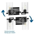 thumbnail image 3 of Lassiter Collection Two-Light Matte Black Clear Glass Modern Bath Vanity Light, 3 of 6