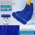 thumbnail image 5 of 32 oz Blended Loop-End Heavy Duty Mop Head Refill for Industrial and Commercial Use, Wet Mop Head Refill, Dark Blue (Pack of 4), 5 of 10