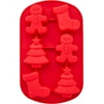 thumbnail image 4 of Wilton Silicone Baking And Candy Mold-Stocking/Tree/Gingerbread Boy, 6 Cavity, 4 of 5