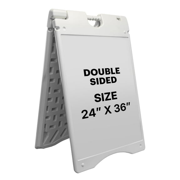 Jumbl A-frame Sandwich Board – 24 x 36” Display Sidewalk Sign with PVC Sign Protector (White)