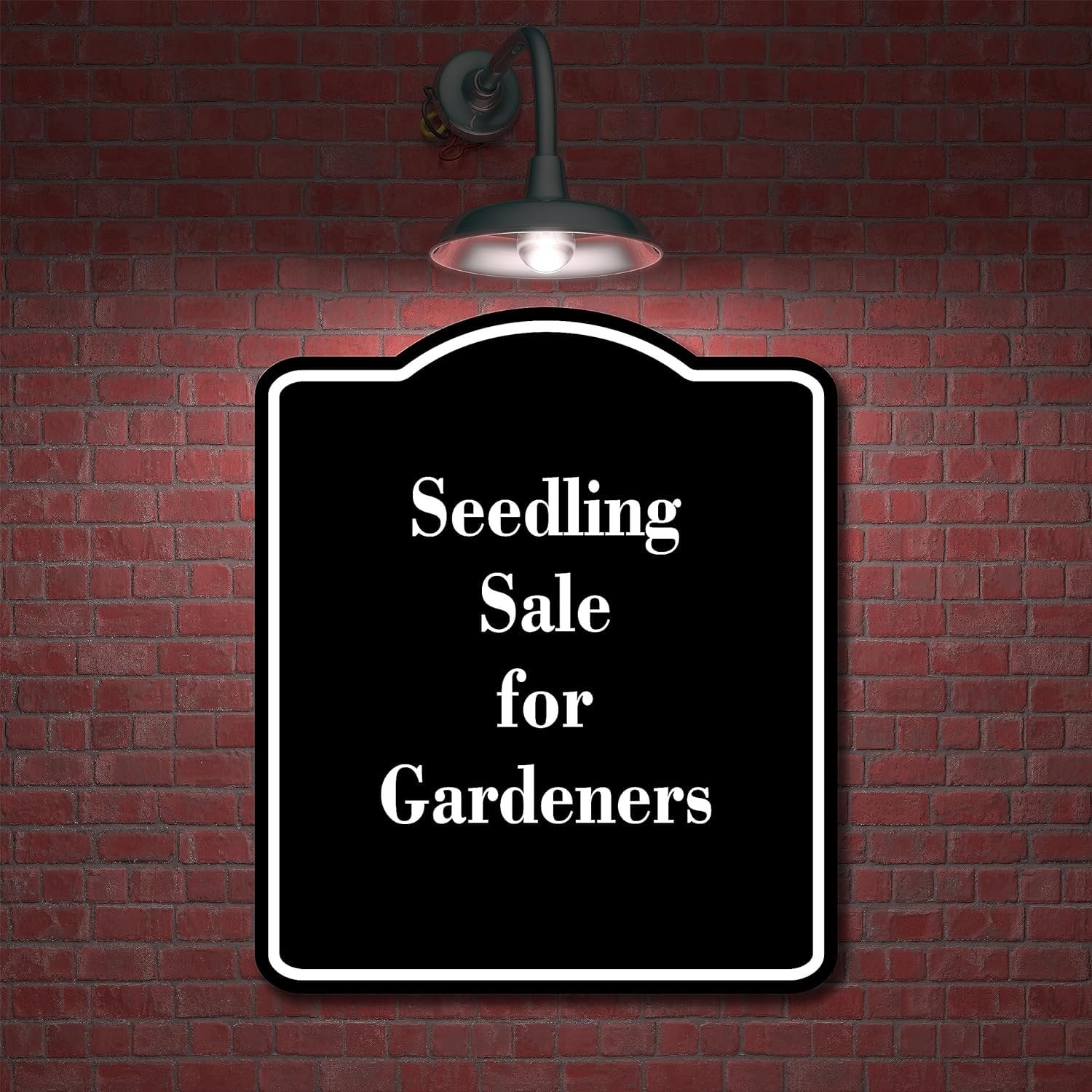 Seedling Sale for Gardeners BLACK Aluminum Composite Sign 20''x24''