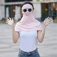 thumbnail image 1 of Women Protective Shield Summer Breathable Neckline Mask Sunscreen Bib UV Protection Full Face Mask PINK, 1 of 7