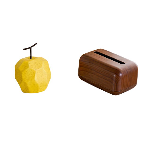 Escultura De Fruta De Porcelana, Adorno Coleccionable, Estatua De Mesa, Decoración Geométrica Para Festivales, Oficina, Estuche De Pañuelos De PP, Organizador De Servilletas, Rectangular,