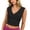 Black, variant on SNKSDGM Women Wrap V Neck Cap Sleeve Crop Tank Tops, Slim Solid Casual Summer Sleeveless Camisole Tees Pink XL