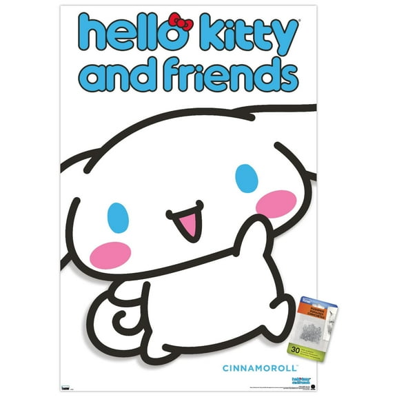 Hello Kitty and Friends: Hello - Cinnamoroll Feature Series Wall Poster with Pushpins, 22.375" x 34"
