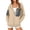 Khaki, variant on TGSLY Color Block Zipper Pocket Hoodies for Women Lightweight Full Zip Long Sleeve Drawstring Hooded Sweatshirts Loose Causal Solid Color Athletic Coat XXL