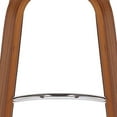 thumbnail image 5 of 30 cream And Brown Faux Leather And Solid Wood Swivel Low Back Bar Height Bar chair With Footrest, 5 of 10