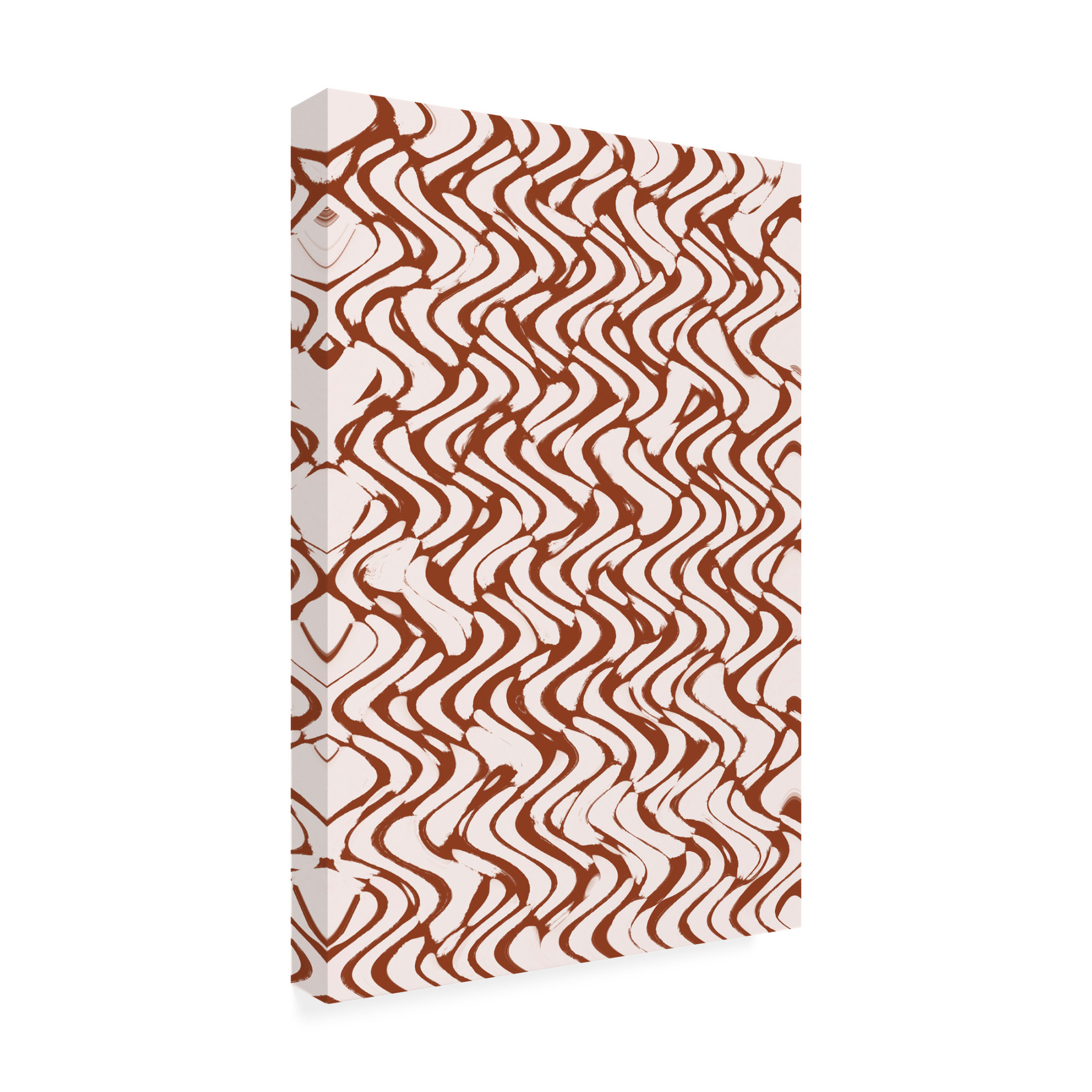 Canvas Wall Art - Treechild 'Beige Wavey Zig Zag Pattern' Wall Art for Living Room, Bedroom, or Office D?cor by Trademark Fine Art - 12 x 19 Inches