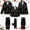 thumbnail image 2 of NOLDARES Family Christmas Pajamas Matching Sets Button Down Xmas Pjs Sets Holiday Sleepwear Long Sleeve Nightwear,A510-Black, 2 of 9
