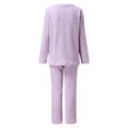 thumbnail image 6 of Hauaitttt Warm Pajamas for Women Fuzzy Pajama Sets Cozy Oversized Pullover Pants Sets Loungewear 2 Piece Sleepwear Ladies Comfortable Womens Pajamas Bride Outfit Getting Ready Womens Warm Pajamas, 6 of 7
