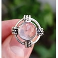 thumbnail image 4 of Navya Craft Rose Quartz Checker Round 925 Sterling Silver Handmade Women Statement Ring Size 4.0, 4 of 7