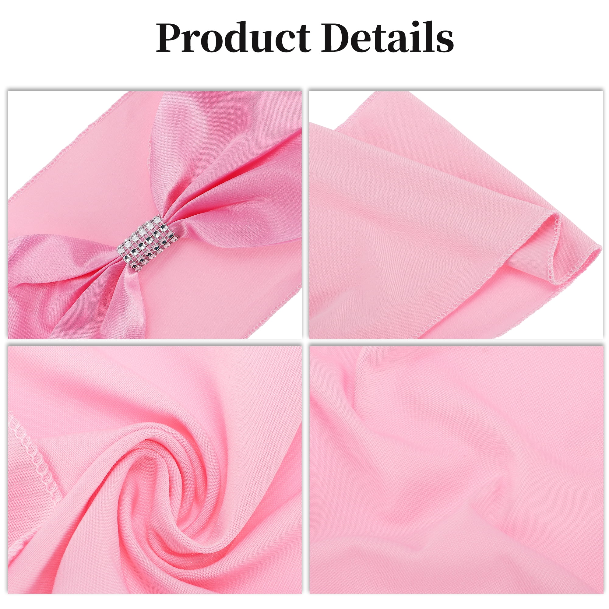 Unique Bargains 10 Pcs Chair Sashes Bow Stretch Chair Cover Band with Buckle Slider