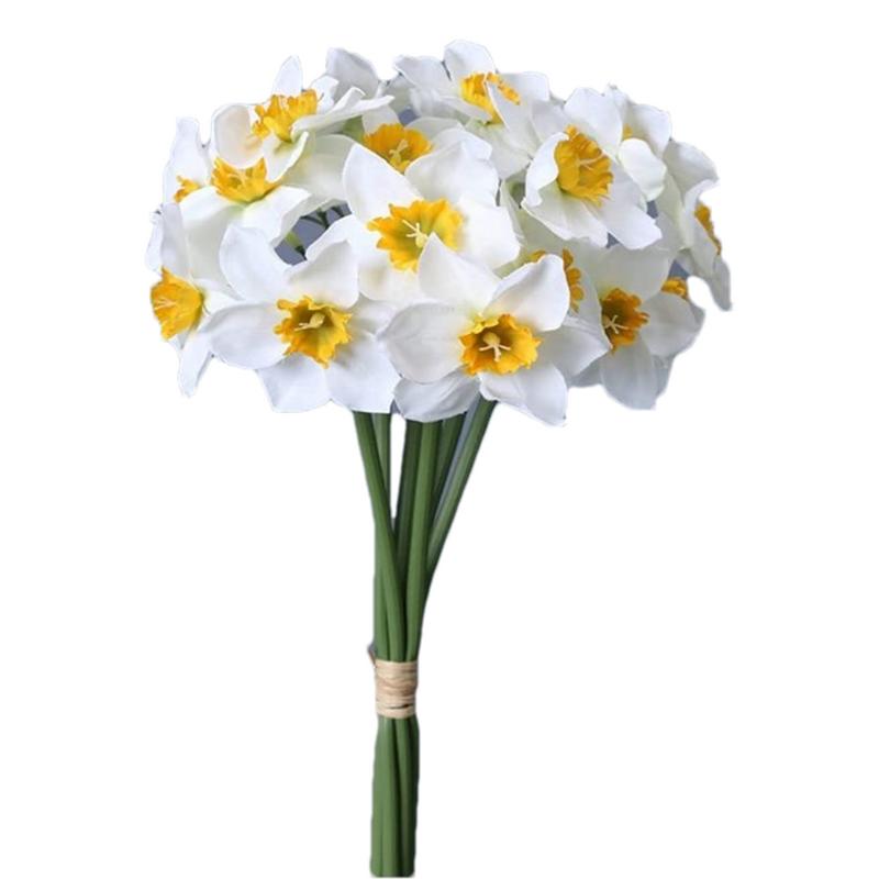 Julam Artificial Flower Daffodils BouquetFake Daffodils Artificial