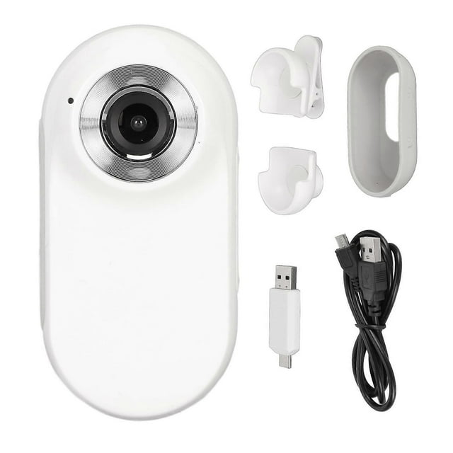 Pocket Video Camera Portable Small Camera Mini 1080P Camera Video Recorder for Cycling Sports Car Home White