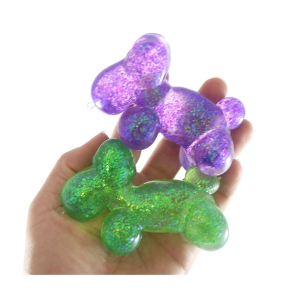 2 RANDOM Color Sugar Balloon Dog Ball Bag - Thick Glue/Gel Syrup Molasses Stretch Ball - Ultra Squishy and Moldable Slow Rise Relaxing Sensory Fidget Stress Toy