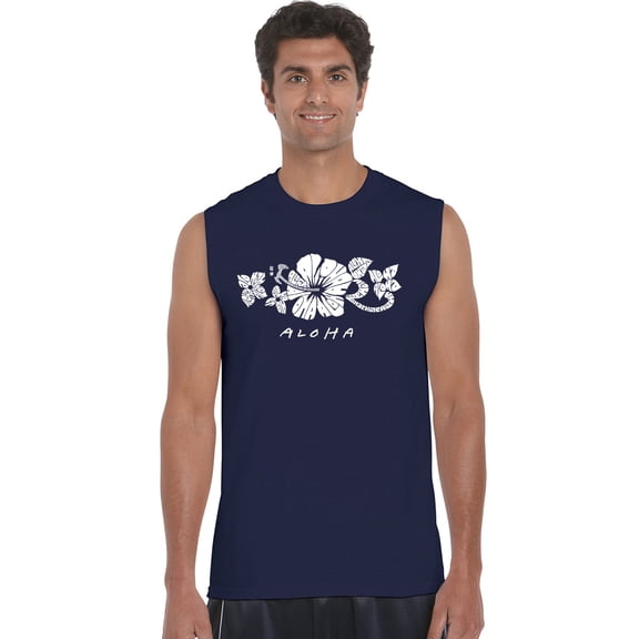 LA Pop Art Men's Word Art Sleeveless T-shirt - ALOHA