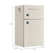 Frigidaire 3.1 Cu. Ft. 2 Door Retro Compact Refrigerator , Built-In Side Bottle Opener, Cream