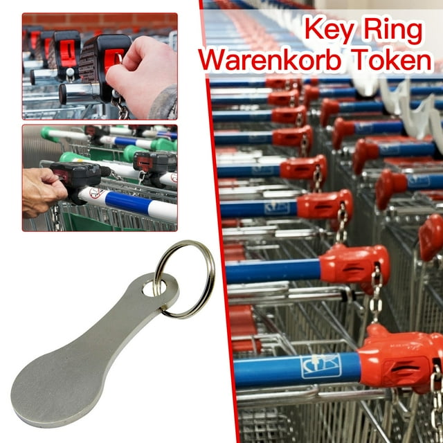 HOZADOIE Desktop Decorations Kitchen Essentials 1 Packs of Metal Aluminum Alloy Key Shopping Trolley Tokens