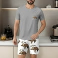 thumbnail image 4 of Hinvhai Mens Pajama Set, Soft Cotton V-Neck Short-Sleeve T-Shirt & Shorts Summer PJ Set for Sleeping Gray XL(XL), 4 of 6