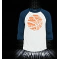 thumbnail image 2 of Shop4Ever Men's Basketball Word Cloud Orange Ball Silhouette Raglan Baseball Shirt Medium White/Kelly, 2 of 4