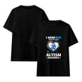 thumbnail image 3 of Autism Acceptance Love Graphic Black Cotton T-Shirt Unisex L, 3 of 5