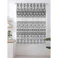 thumbnail image 2 of Sheer Curtains 63 Inch Length, Grey White Boho Semi Sheer Curtains Light Filtering Window Treatment, Vintage Ethnic Tribe Abstract Art Privacy Voile Drapes for Living Room Bedroom 52x63 Inch, 2 of 7